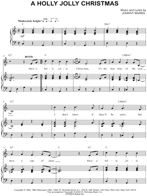 A Holly Jolly Christmas - Sheet Music